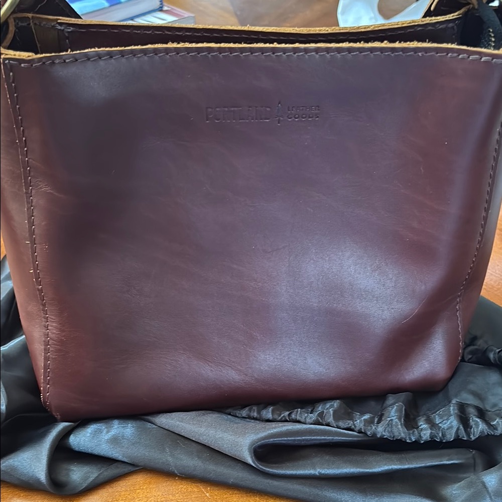 Cognac color Portland leather triangle bag